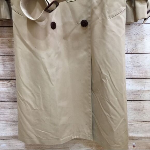 VINTAGE ÉTIENNE AIGNER EQUESTRIAN MAXI TRENCH COAT IN TAN - Picture 5 of 16